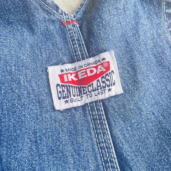 Ikeda Vintage Denim Short Overalls Size Medium Made in Canada - Picture 3 of 7